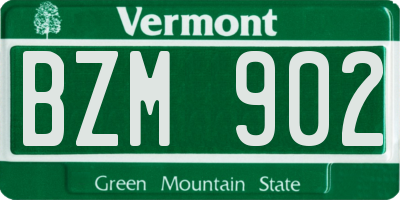 VT license plate BZM902
