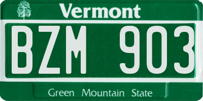VT license plate BZM903
