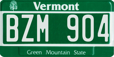 VT license plate BZM904