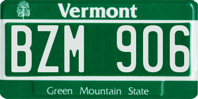 VT license plate BZM906