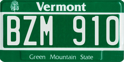 VT license plate BZM910