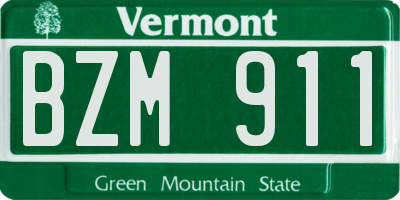 VT license plate BZM911