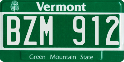 VT license plate BZM912