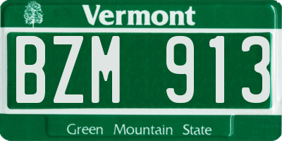 VT license plate BZM913