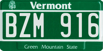 VT license plate BZM916