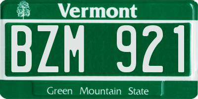 VT license plate BZM921