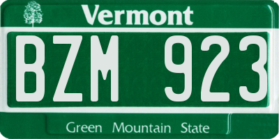 VT license plate BZM923