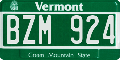 VT license plate BZM924