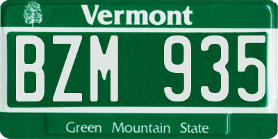 VT license plate BZM935