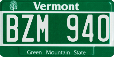 VT license plate BZM940