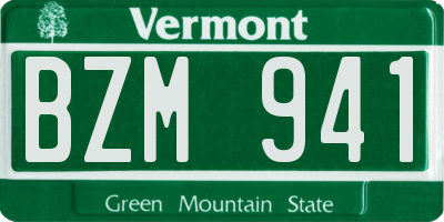 VT license plate BZM941