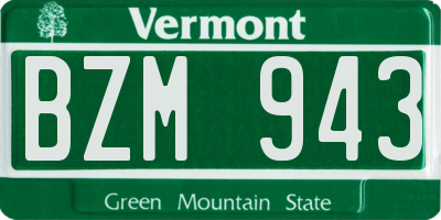 VT license plate BZM943