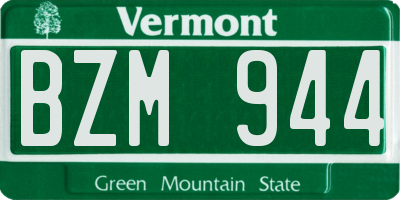 VT license plate BZM944