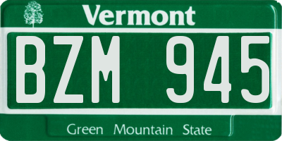 VT license plate BZM945