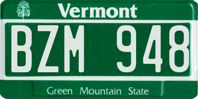 VT license plate BZM948