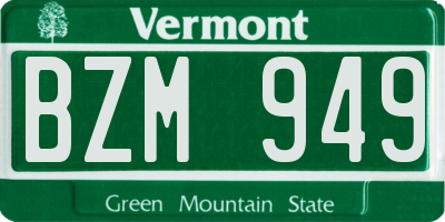 VT license plate BZM949