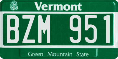 VT license plate BZM951