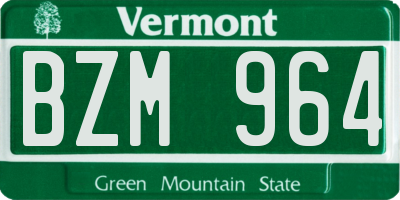 VT license plate BZM964