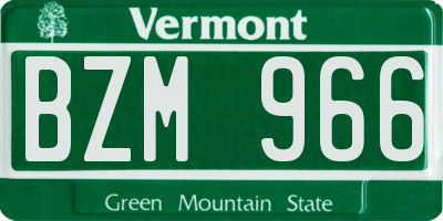 VT license plate BZM966