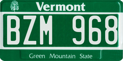 VT license plate BZM968