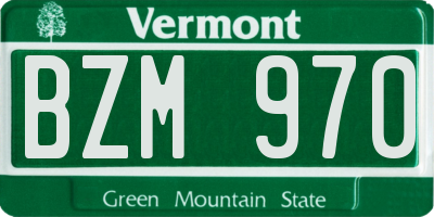 VT license plate BZM970