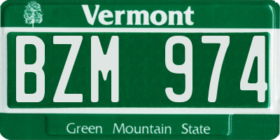 VT license plate BZM974