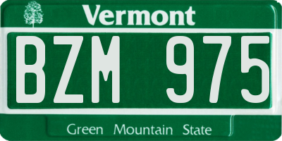 VT license plate BZM975