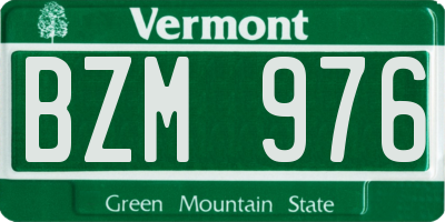 VT license plate BZM976