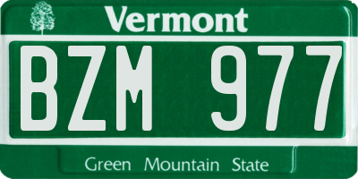 VT license plate BZM977