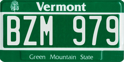 VT license plate BZM979
