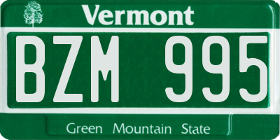 VT license plate BZM995