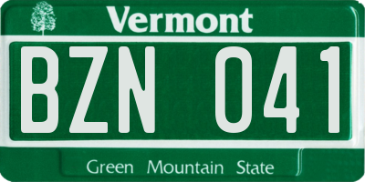 VT license plate BZN041