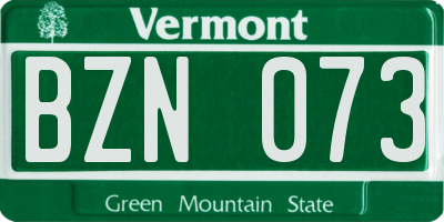 VT license plate BZN073