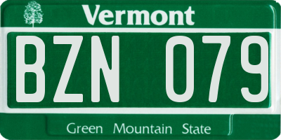 VT license plate BZN079