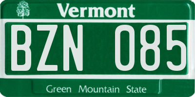 VT license plate BZN085