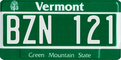VT license plate BZN121