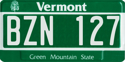 VT license plate BZN127
