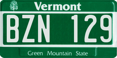 VT license plate BZN129