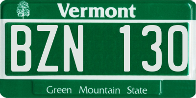 VT license plate BZN130