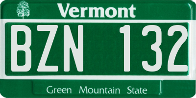 VT license plate BZN132
