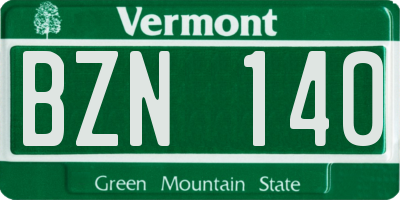 VT license plate BZN140