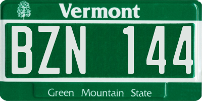 VT license plate BZN144