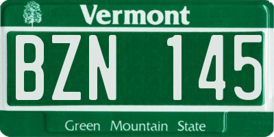 VT license plate BZN145