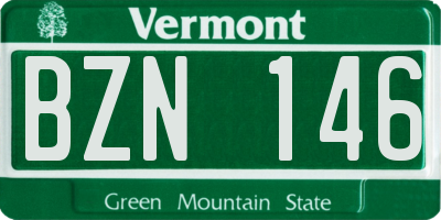 VT license plate BZN146