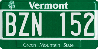 VT license plate BZN152
