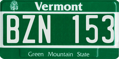VT license plate BZN153
