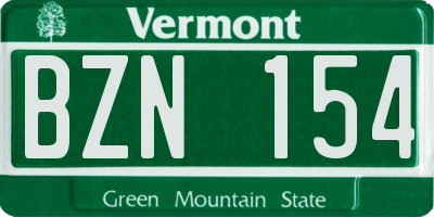 VT license plate BZN154