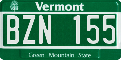 VT license plate BZN155