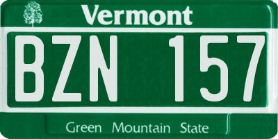 VT license plate BZN157