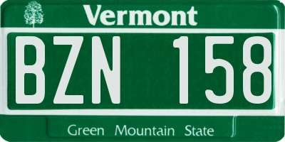 VT license plate BZN158